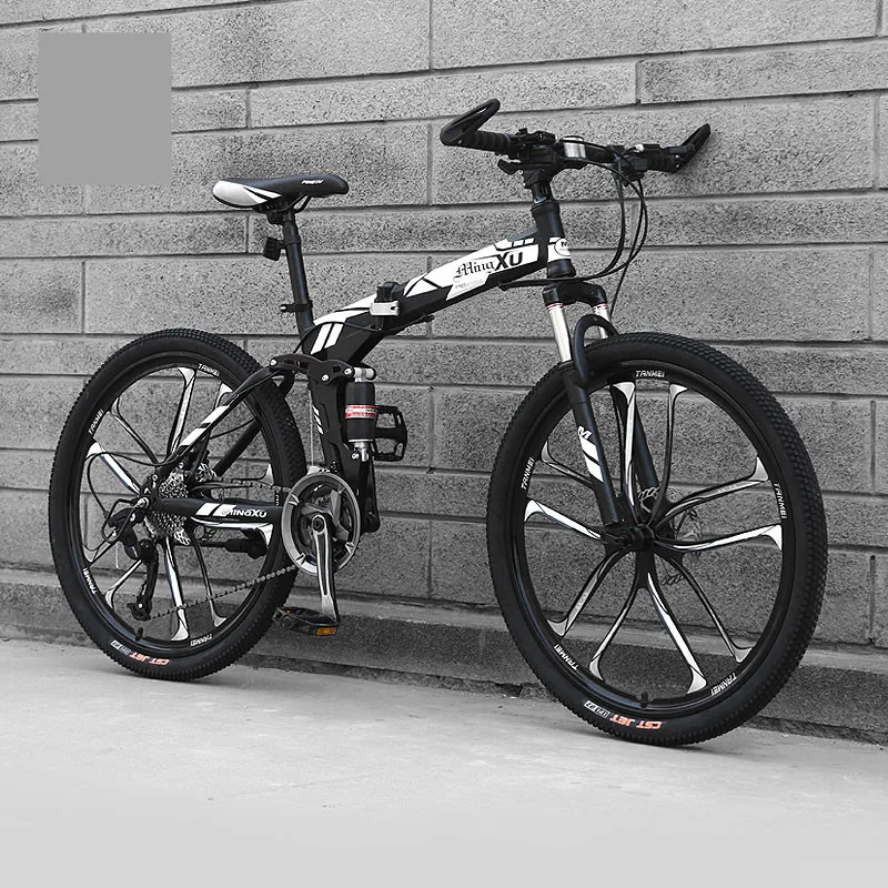 New Carbon Steel Frame Mountain Bike 27 Speed 24/26 inch Wheel Folding Bicycle Soft Tail Outdoor Sports Downhill MTB Bicicleta