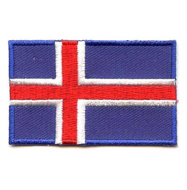 Iceland Flag Embroidery Patches/Cloth Patch Twill with Flat Broder and Iron On Backing Accept Custom MOQ50pcs free shipping