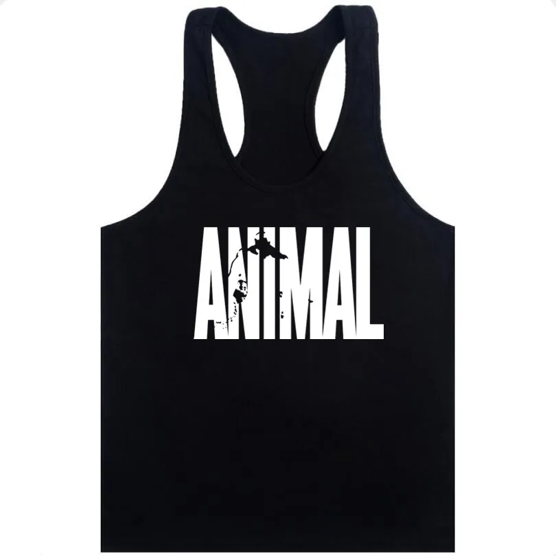 Mens Brand Singlet Tops Bodybuilding and Fitness Shirt Regatas Clothes Vest Men Animal brand clothing Stringer Tank Top