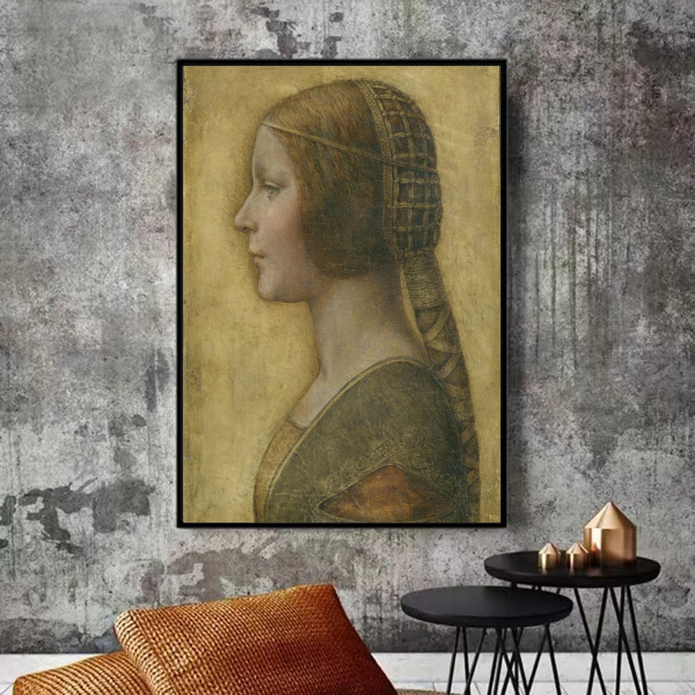 Leonardo da Vinci Famous Wall Paintings On The Wall Posters And Prints La Bella Principessa Canvas Art Prints For Living Room