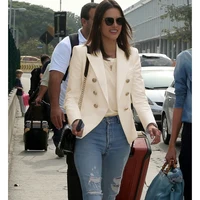 TOP QUALITY New Fashion 2026 Designer Jacket Women's Classic Double Breasted Metal Lion Buttons Blazer Outer Size S-5XL - Image 3