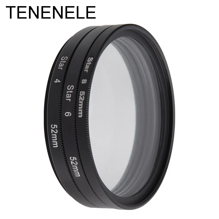 TENENELE-juego de filtros de punto de cruz para cámara, accesorio para cámaras DSLR, Star 4, 6, 8 líneas, 37, 40,5, 46, 49, 52, 55, 58, 62, 67, 72, 77mm, para Canon, Nikon, Sony