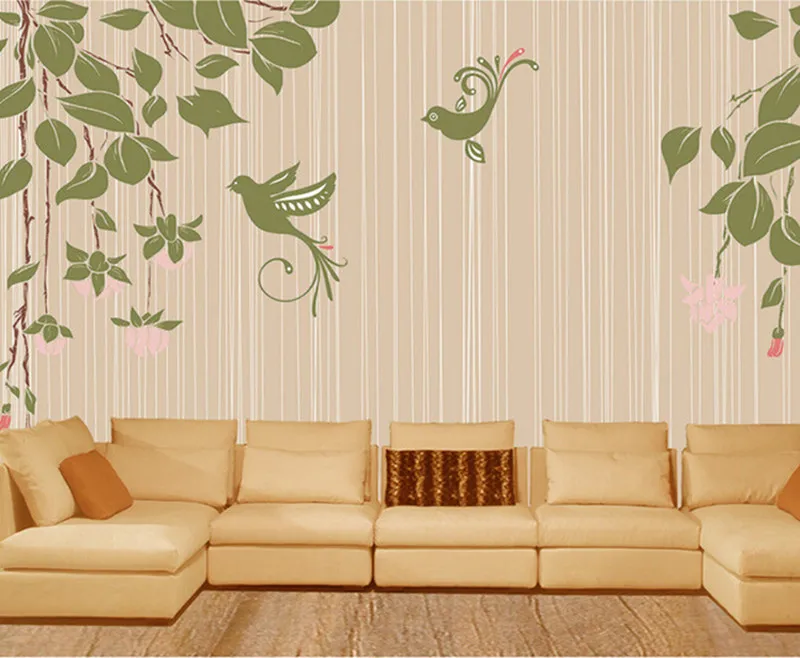 

Custom 3D elegant hand painted flowers and birds modern simple papel de parede,living room sofa TV wall bedroom murals wallpaper