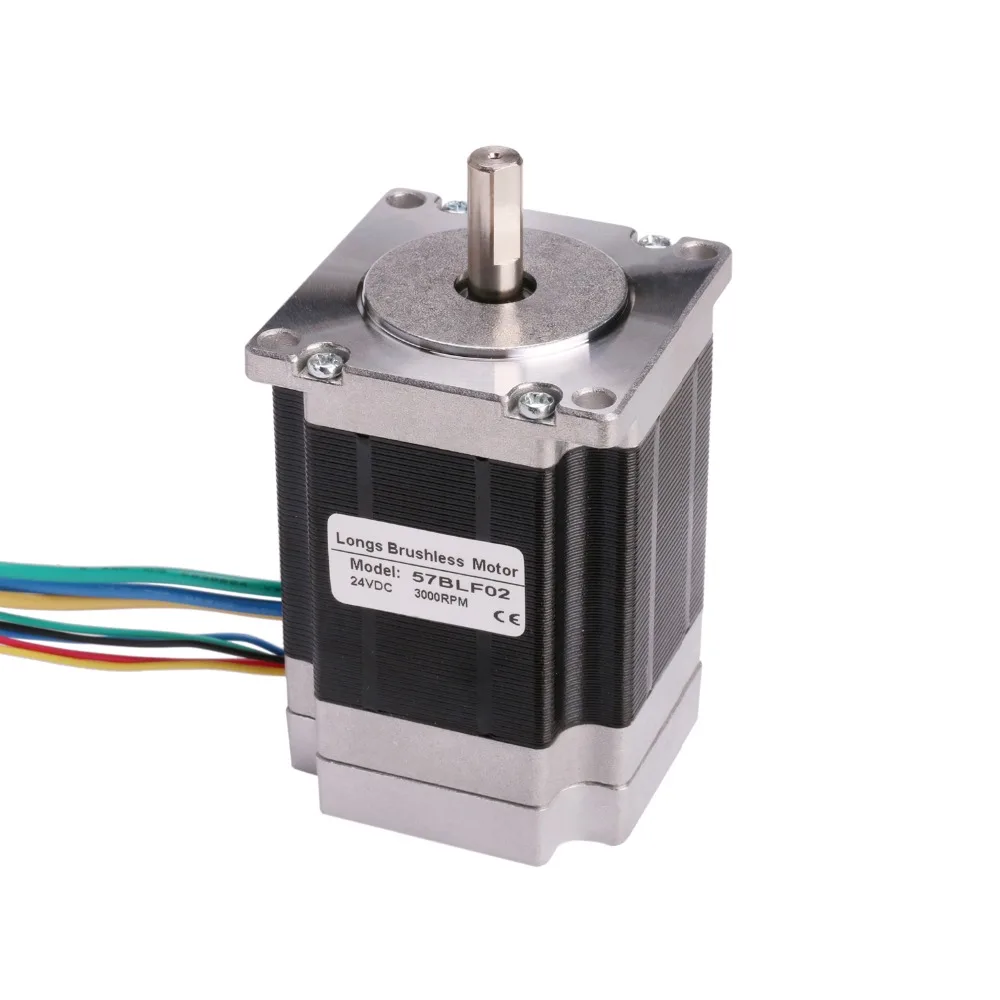 

57BLF02 Brushless DC Motor 125W 24V 3000RPM Nema 23 1.2N.m Peak CNC Router LONGS MOTOR