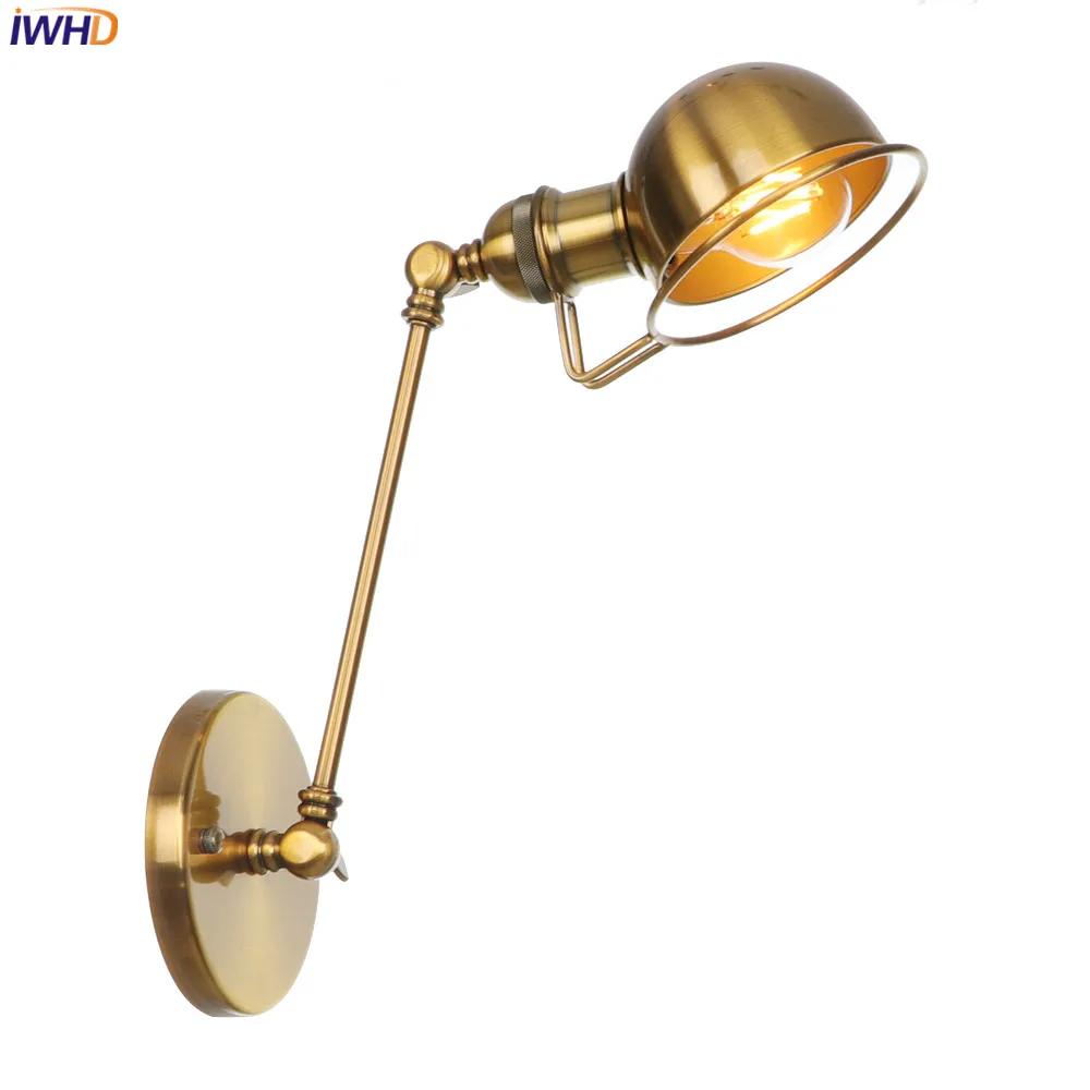 

IWHD Iron Adjustable Loft Nordic Wall Light LED Vintage Wandlamp Retro Wall Lamp Fixtures For Home Lighting Stairs LED Lights