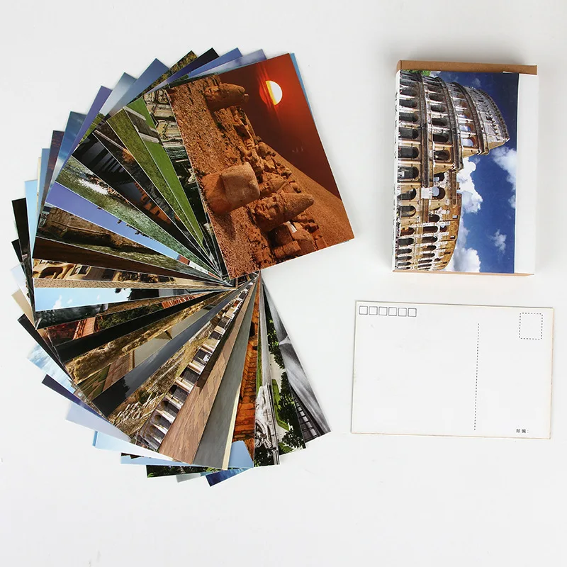 30 Pcs/Set Travel all over the world Postcard/Greeting Card/Message Card/Birthday Letter Envelope Gift Card Two sizes