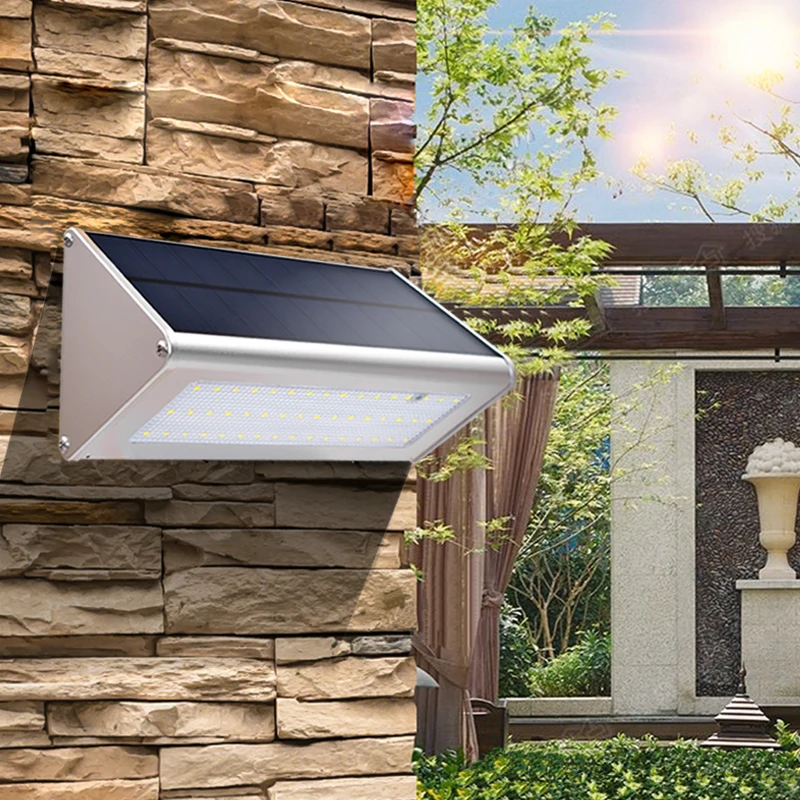 Upgraded Radar Motion Sensor 48LEDS 800lm Aluminum Solar Lamp Garden Home Outdoor Wall Light Waterproof Lighting Lights Lamps