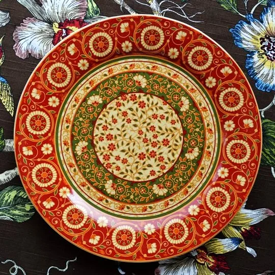 Earendil/Persian style ceramic tableware, shah buss palm leaf decorative plate/snack food market