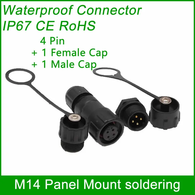 Tomada com Conector Macho e Fêmea 100 Unidades à Prova Dágua Ip67 para Áreas Externas com Painel de Montagem