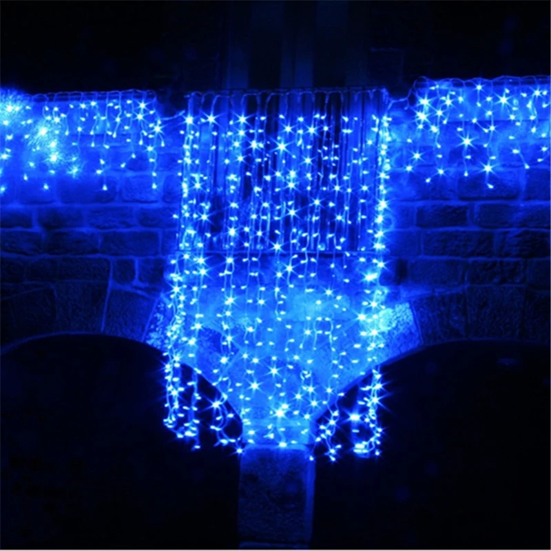 5M Wave Stripe Window Decoration Curtain Led Wedding Fairy Lights Christmas Outdoor Waterproof Garden Grass Home H-24