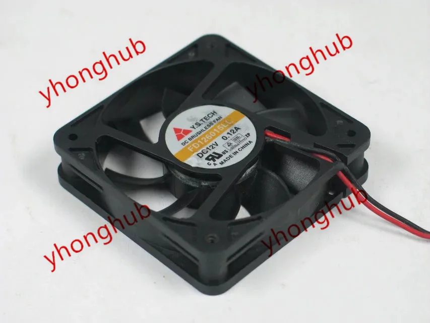 

Y.S.TECH FD126015 DC 12V 0.12A 2-wire 60x60x15mm Server Cooling Fan