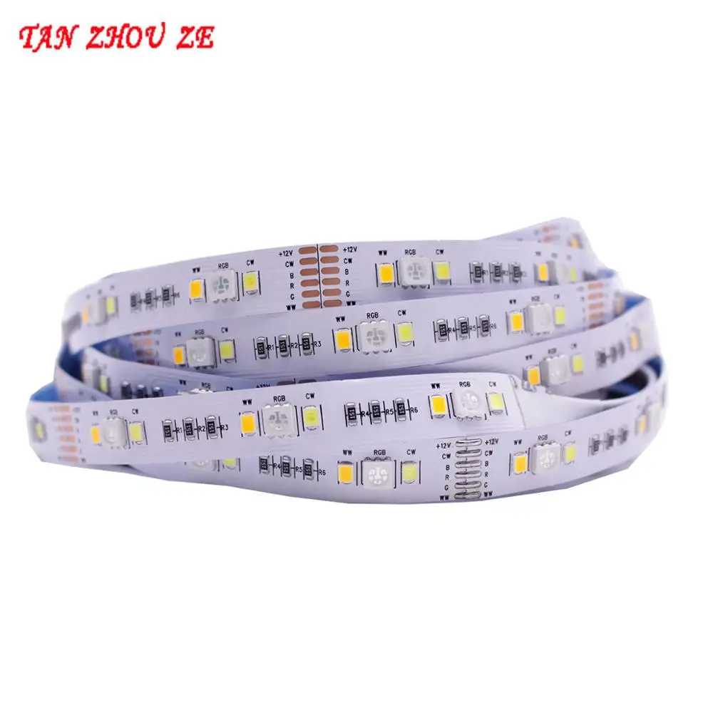 

led strip RGBCCT rgbww/w LED Strip 5050+2835 White / Warm White DC12V 24V 90LEDs/m 5m/lot tape light lamp for bad room living