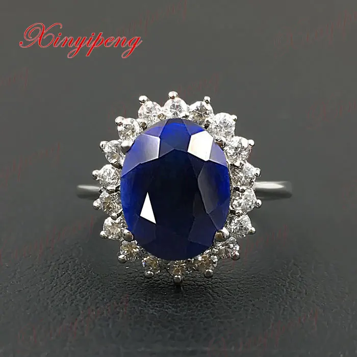 

925 silver inlaid natural sapphire ring female classic girlfriend mother good gift boutique jewelry