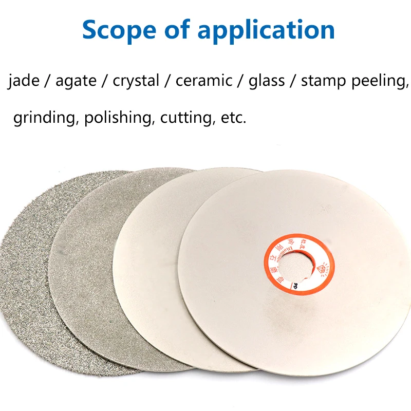 4 inch Diamond Coated Grinding Disc 36-3000# Single Double side Flat Lap Wheel Lapidary Polishing Tools For Jade Agate Crystal