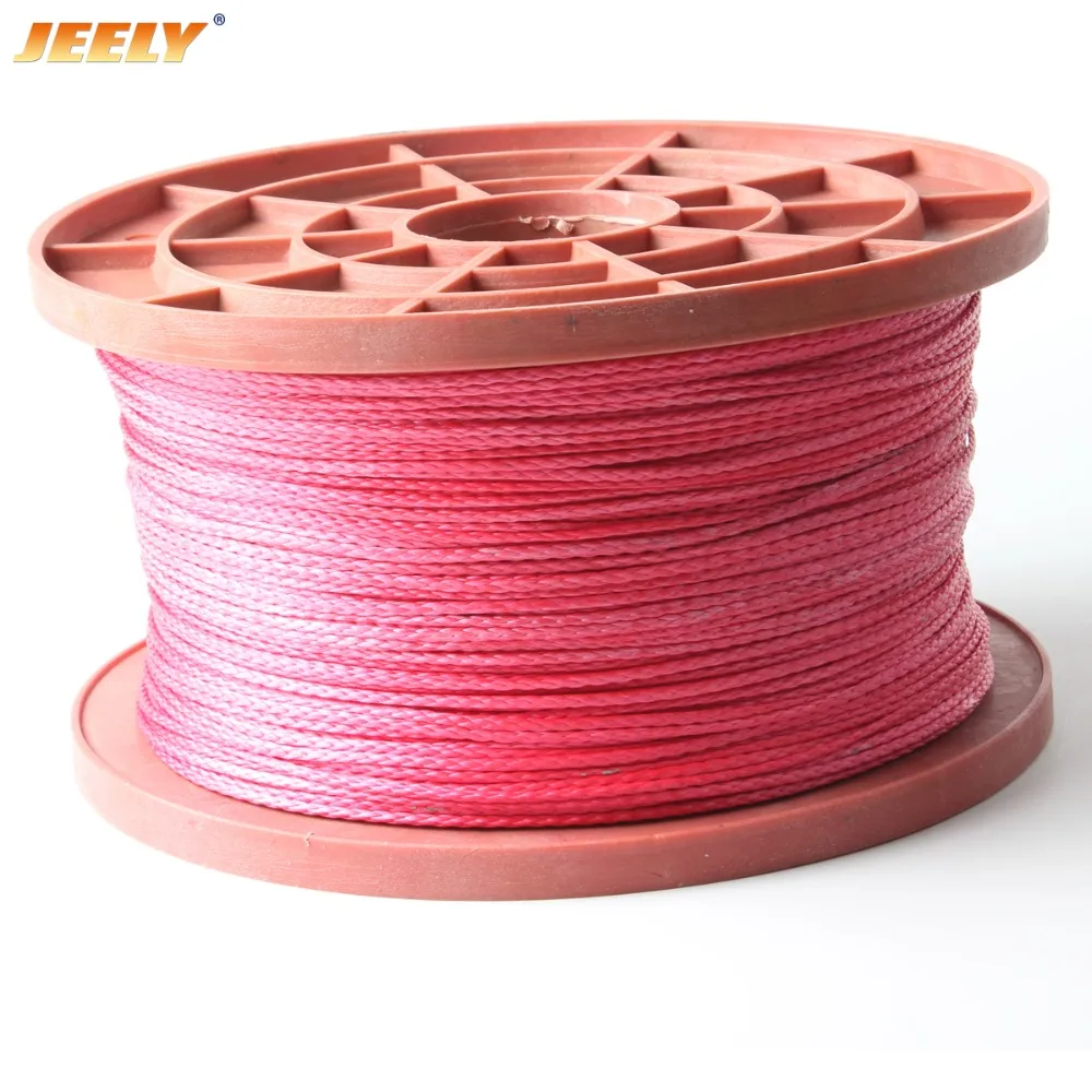 JEELY 50m 1500lb 2.5mm 12 strand uhmwpe hollow braided wakeboarding towing rope