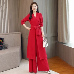 Vrouwen Jumpsuits 2018 Rood Blauw V-hals Tie Taille Denim Jumpsuits Singal Knoppen Korte Mouw Vrouwelijke Elegante Casual Jumpsuits