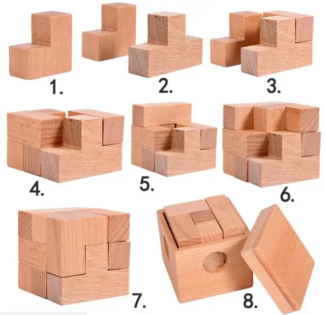 Neue Box Holz Soma Würfel Puzzle Logic Gehirn Teaser Holz Spiel Spielzeug für Kinder Erwachsene