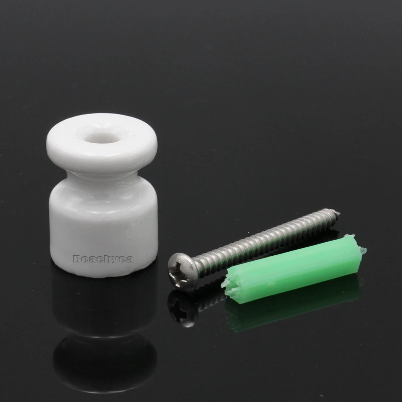 5 pieces 10 pieces 50 pieces Porcelain Insulator Ceramic Wiring Guider Fixings With Expansion Screws