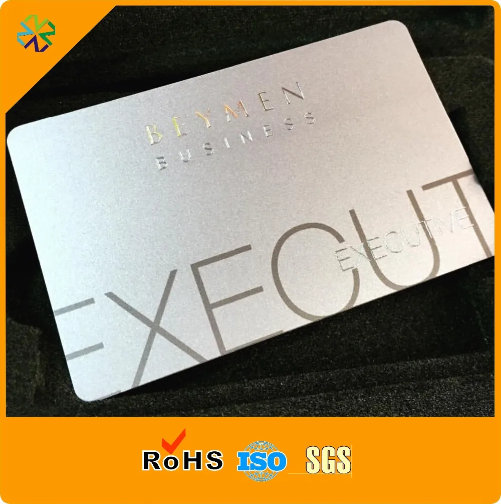 China custom Wholesale PVC Business Card printing with silver hot stamping