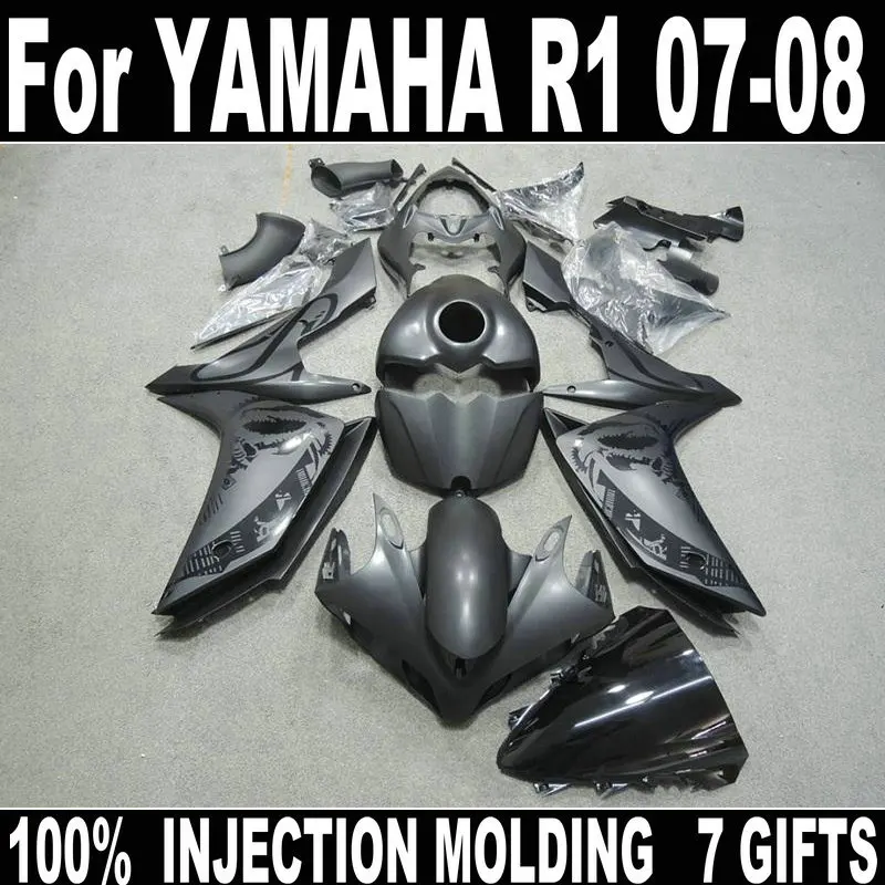 

Motorcycle fairing kit for Yamaha injection molding YZF R1 07 08 black fairings set YZFR1 2007 2008 BD27