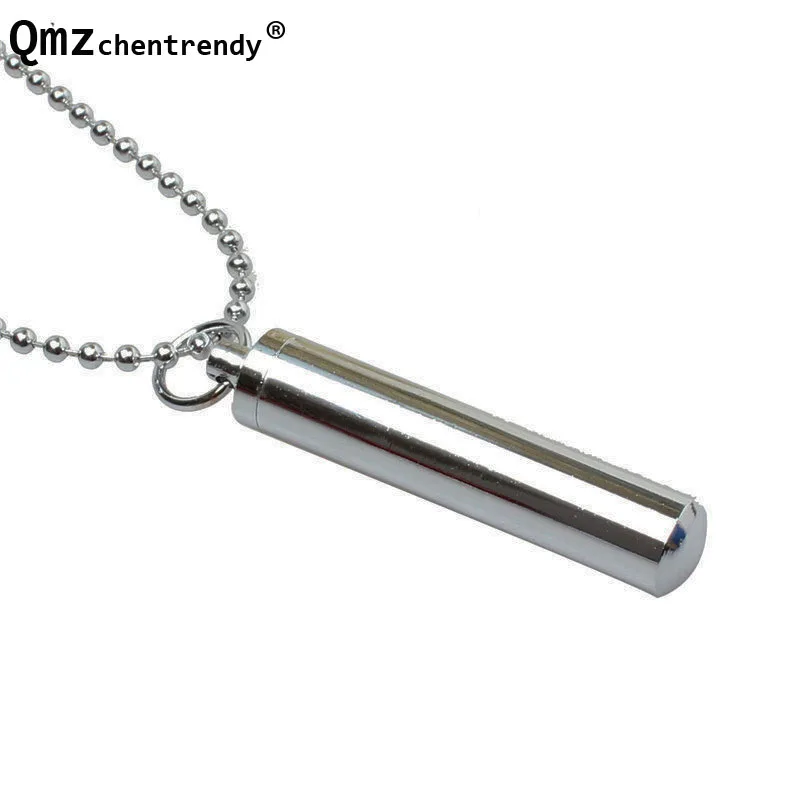 316L Stainless Steel Openable Memorial Cremation Hip hop Pendant Cylinder Tube Ash Urn Necklaces Pill Holder Necklace Jewelry