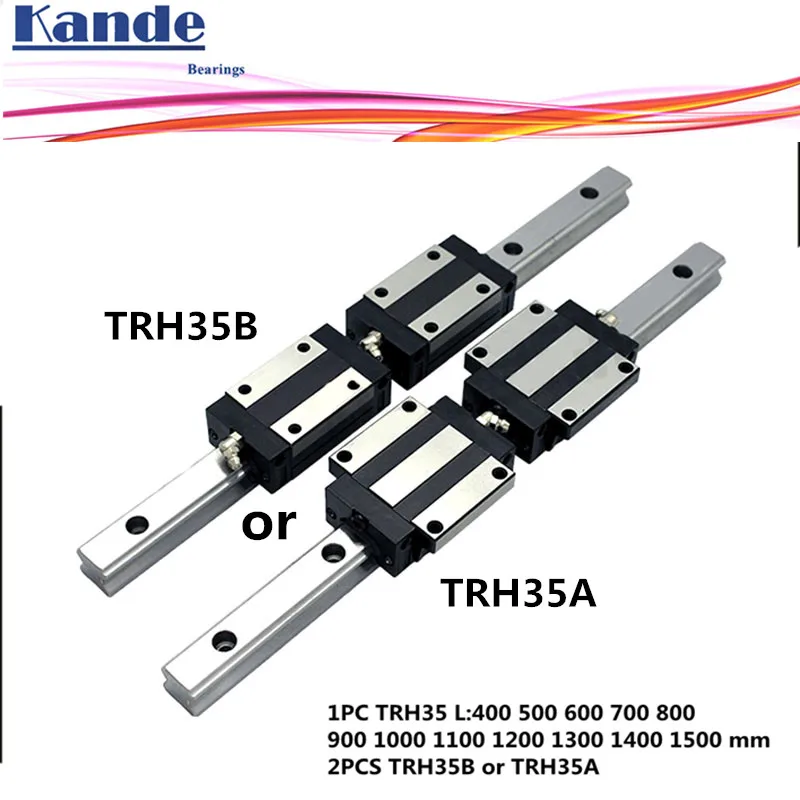 Precision rail 1PC TRH35 Linear guide + 2PCS TRH35B Block or TRH35A Flange Block L 400-1500 mm for CNC