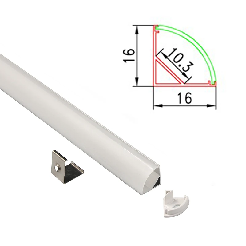 50cm w kształcie litery U/V światła typu LED Bar kanał aluminiowy uchwyt mleczna pokrywa kończy się na taśmy LED akcesoria oświetleniowe