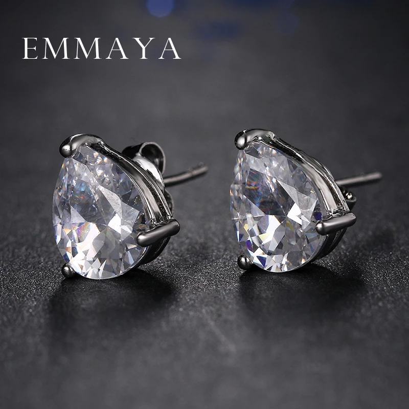 Emmaya Fshion Water Drop Design Top Quality Earrings Cubic Zircon Stud Earring for Women Boucle D\'oreille Pendientes Mujer