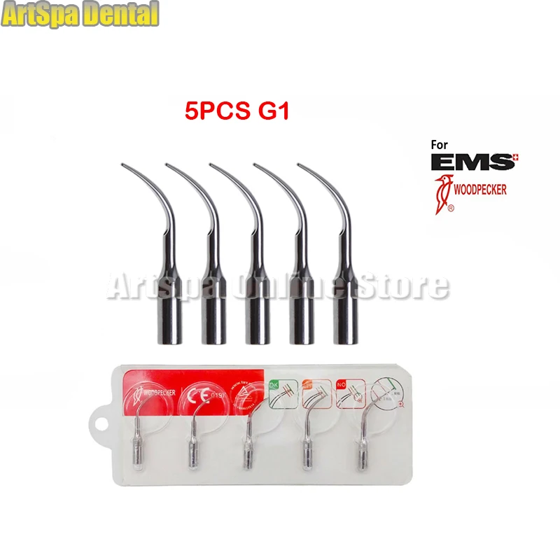 

Precision Dental Scaling Spare Parts For 5 Piece Set Original SPTA G1 Ultrasonic Scaler Tips - Compatible With EMS Handpieces