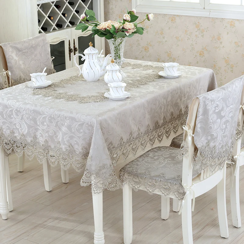 Gray European Embroidery Table Cloth, Tablecloth, Lace Tablecloth, Dinner Runner, Square, Round, Garden, Wholesale, FG605