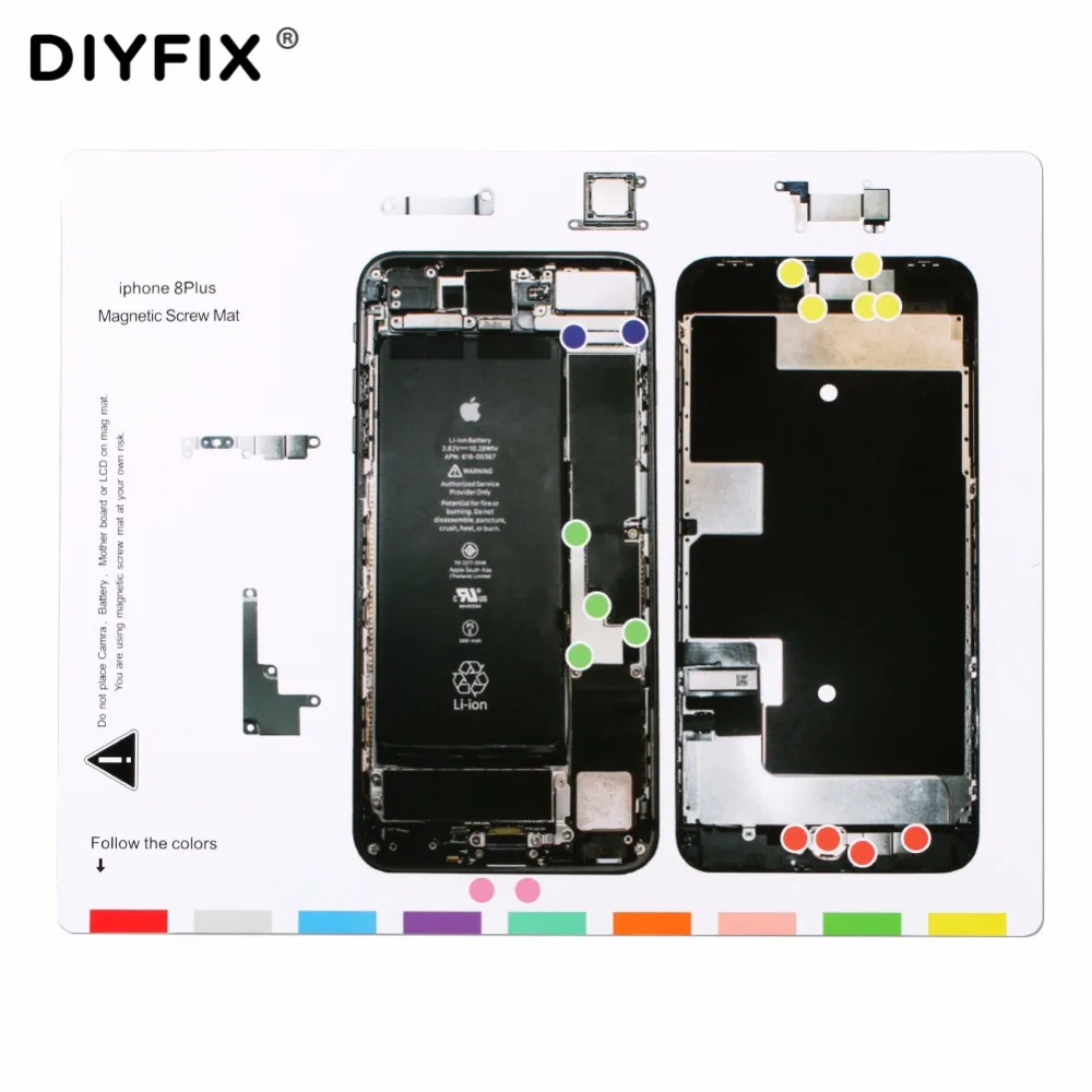 Diyfix esteira de parafuso magnético, 1 peça para iphone 8 bloco de parafusos, gráfico de keeper para iphone 8 plus, ferramentas de reparo de telefone