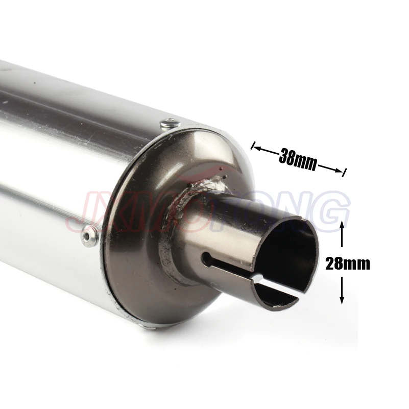 28mm Silver Universal Motocross Motorcycle Exhaust Muffler Tip Pipe for 125 150 160cc Dirt Pit Bike exhaust ATV CQR