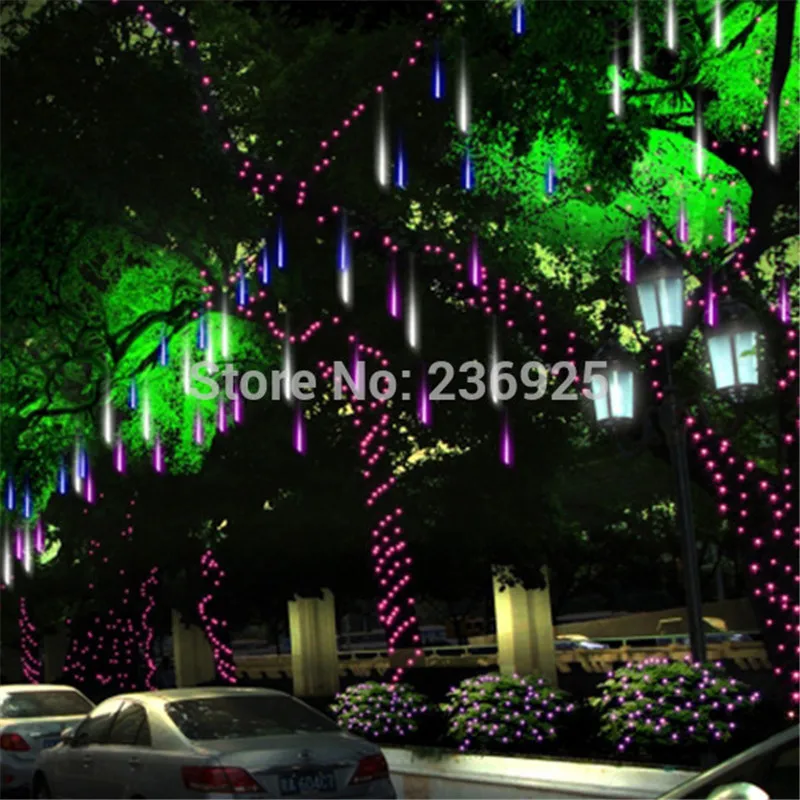 10 pçs/lote 60cmmeteor chuveiro led luzes da corda ao ar livre decorações férias twinkle parque jardim à prova dwaterproof água luzes de fadas H-35