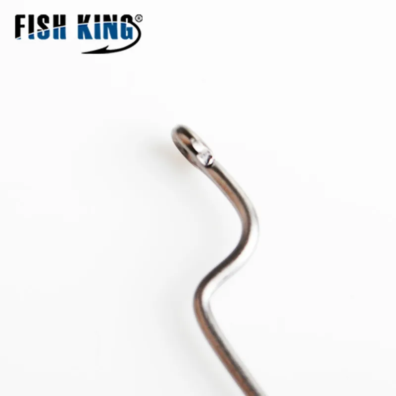 FISH KING 10pcs High Carbon Steel Fishing Offset Hook Lure 1/0 2/0 3/0 1 2 3# Circle Crank Hook Jig Worm Soft Bait Hooks