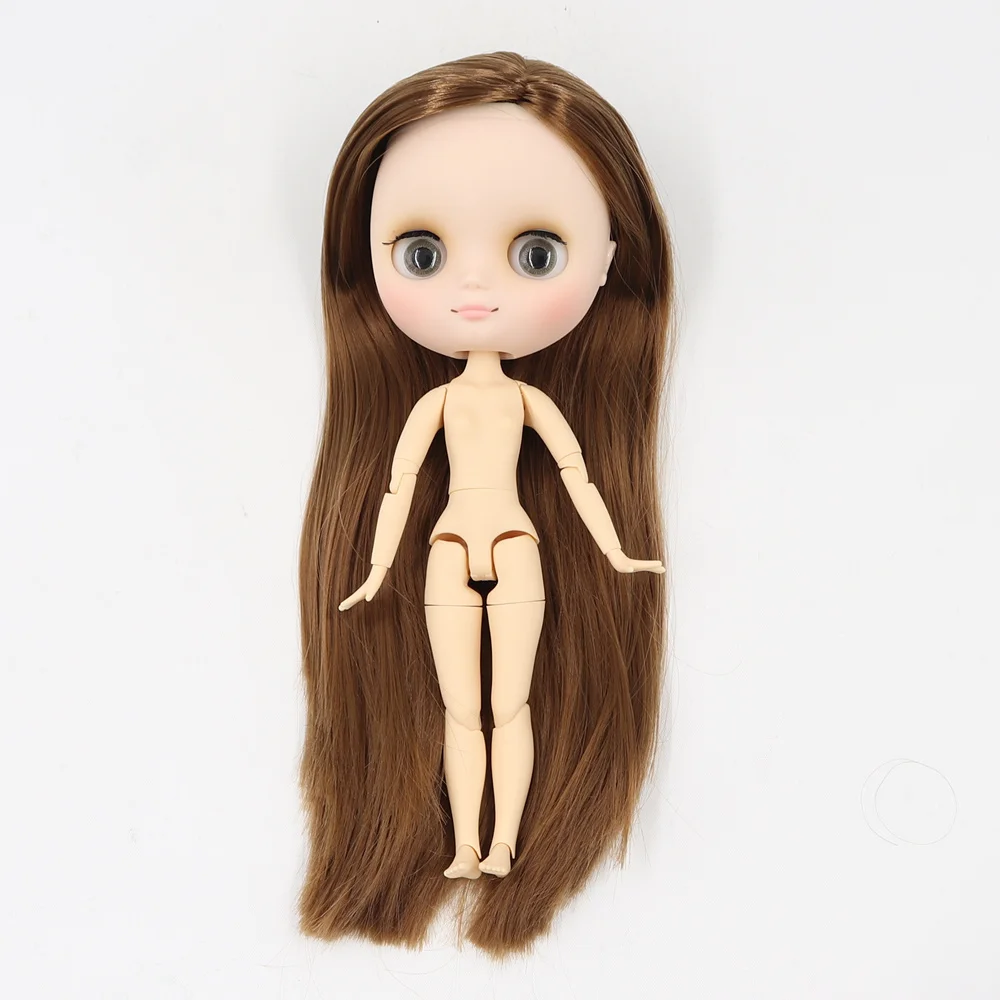 Factory middie blyth doll 20cm joint body frosted or glossy face  makeup soft hair DIY toys gift with gestures