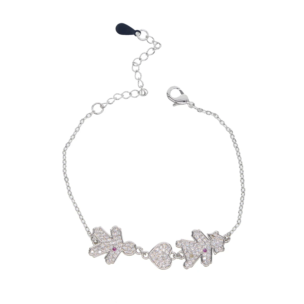 3 Boy Girl Bracelet silver color color Adjustable size chain boys and girls Bangles For Child Birthday Family Gifts