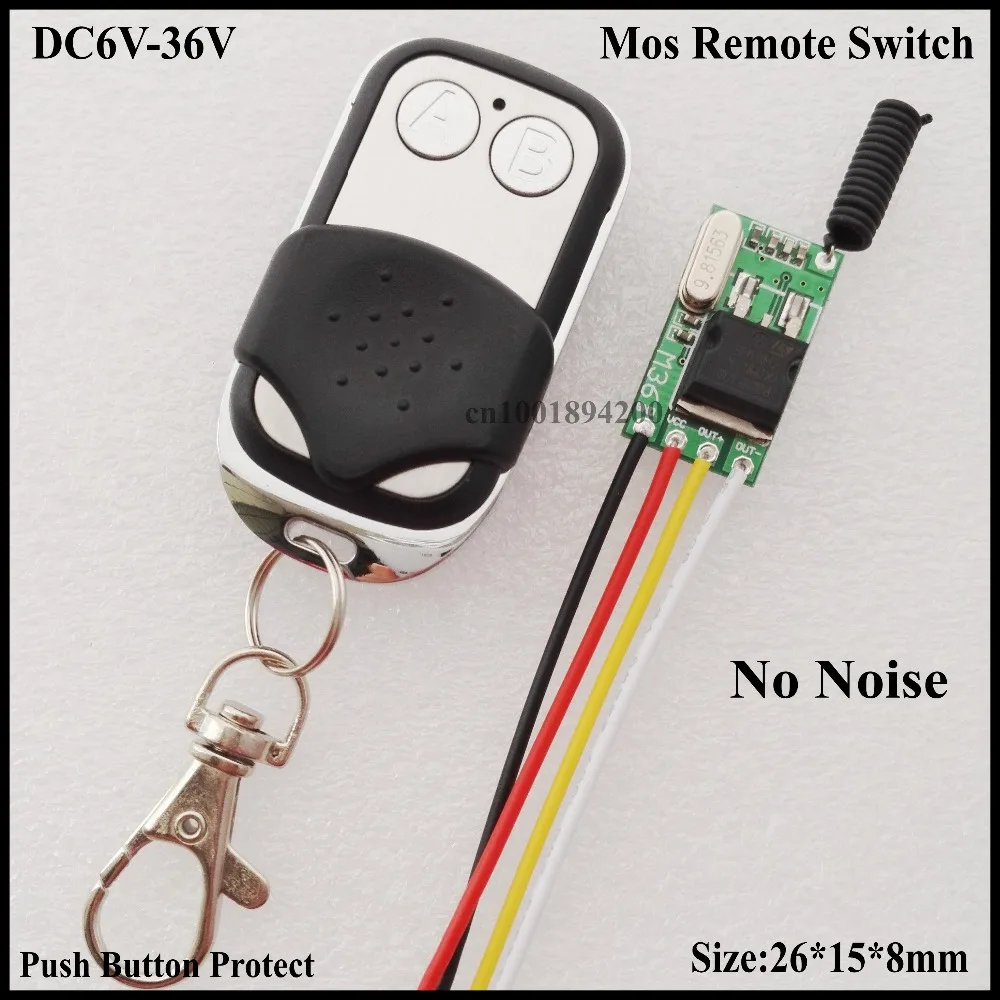 No Noise Mos Remote Switch Micro Wireless Lighting Switch 6V 7.4V 9V 12V 14V 18V 24V 28V 36V Car Truck Motorcycle scooter Switch