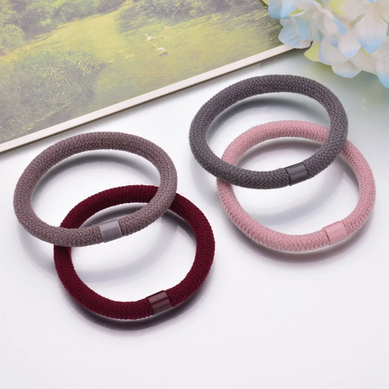 10pcs/lot For Women Elastic Hair Bands Simple Style HairTie Scrunchies Pure Color High Elastic Hair Rope Girls Hair Accessories