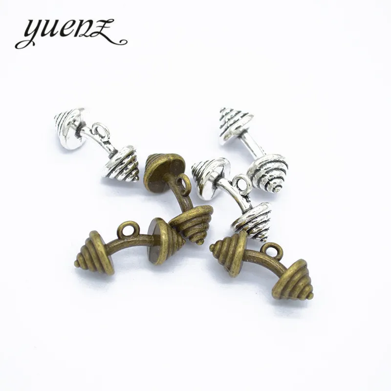 YuenZ 10 pcs Metal Dumbbell Charms Pendant Diy Jewelry Handmade Accessories 20*10mm J284