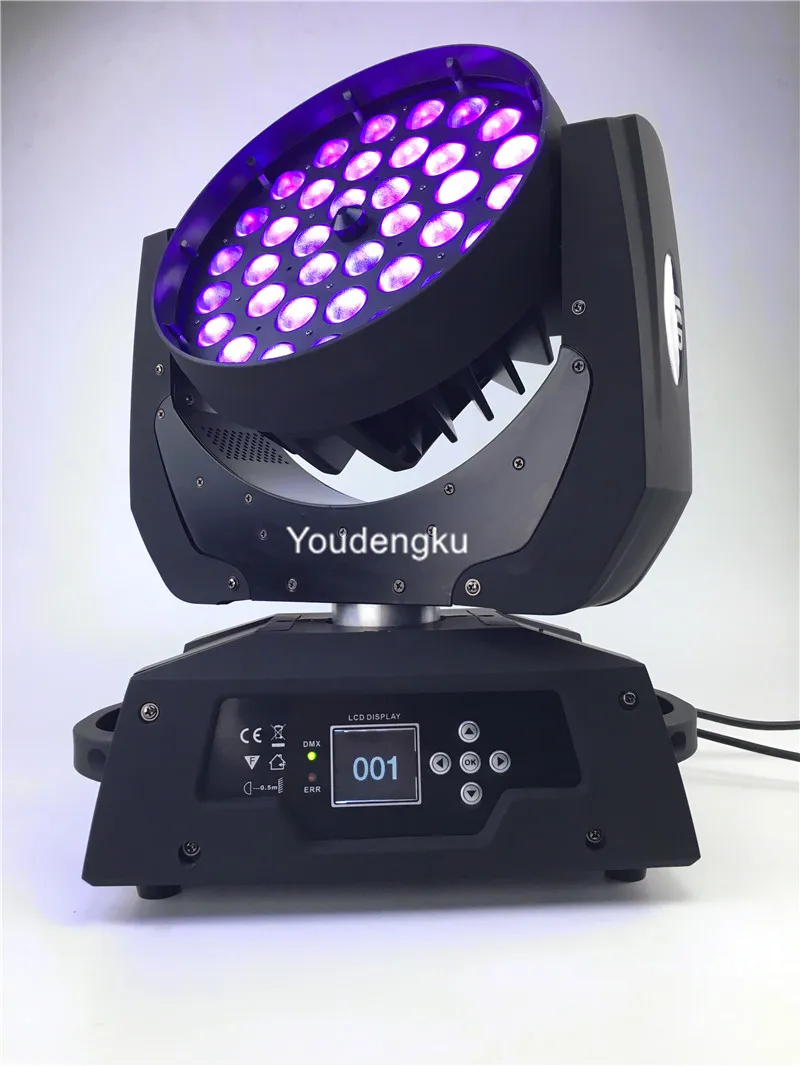 2pcs Moving head wash zoom pro 36x18w rgbwa uv 6in1 led beam moving head light