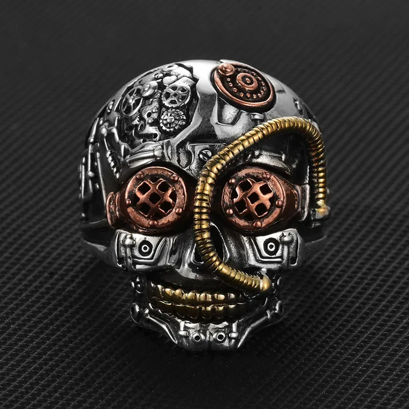 Punk Rock Mix Color Titanium Steel Skull Finger Ring For Men Male Big Size 2018 New High quality 21G Weight Drop Shipping RA-049