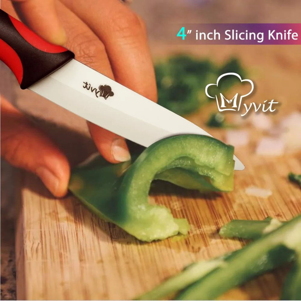 Ceramic Knife Kitchen Knives Holder Chef Slicing Utility Paring Knife White Blade 3 4 5 6 inch + Stand + Peeler Cooking Set