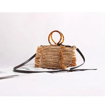 Vintage Women Shoulder Casual Bag Straw Handmade Beach Shopping Bag Rattan Handbag Summer Fashion Women HandBag For Ladies