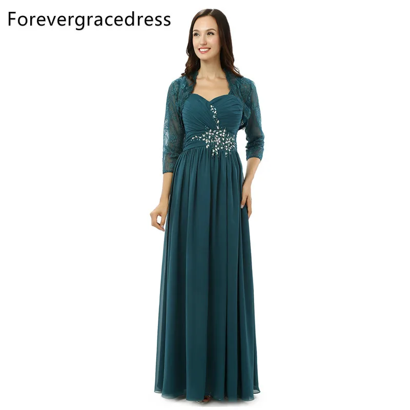 Forevergracedress Vintage Mother of the Bride Dress With Jacket Floor Length Long Evening Party Gown Plus Size Custom Made