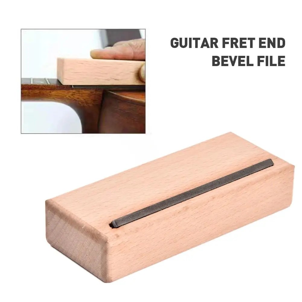 Maple Wood Block Guitar Bass Chamfering Bevel File Cutting Edge Tool Fix Guitarra Fret End Bevel File Guitar Parts Accessories