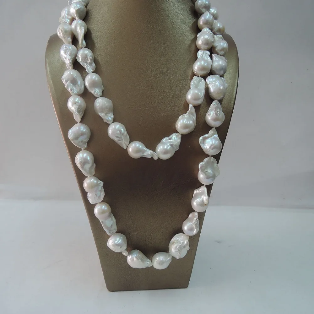 100% NATURE FRESHWATER PEARL NECKLACE, HIGH QUALITY BIG BAROQUE PEARL long NECKLACE-125 cm NECKLACE-big baroque shape pearl