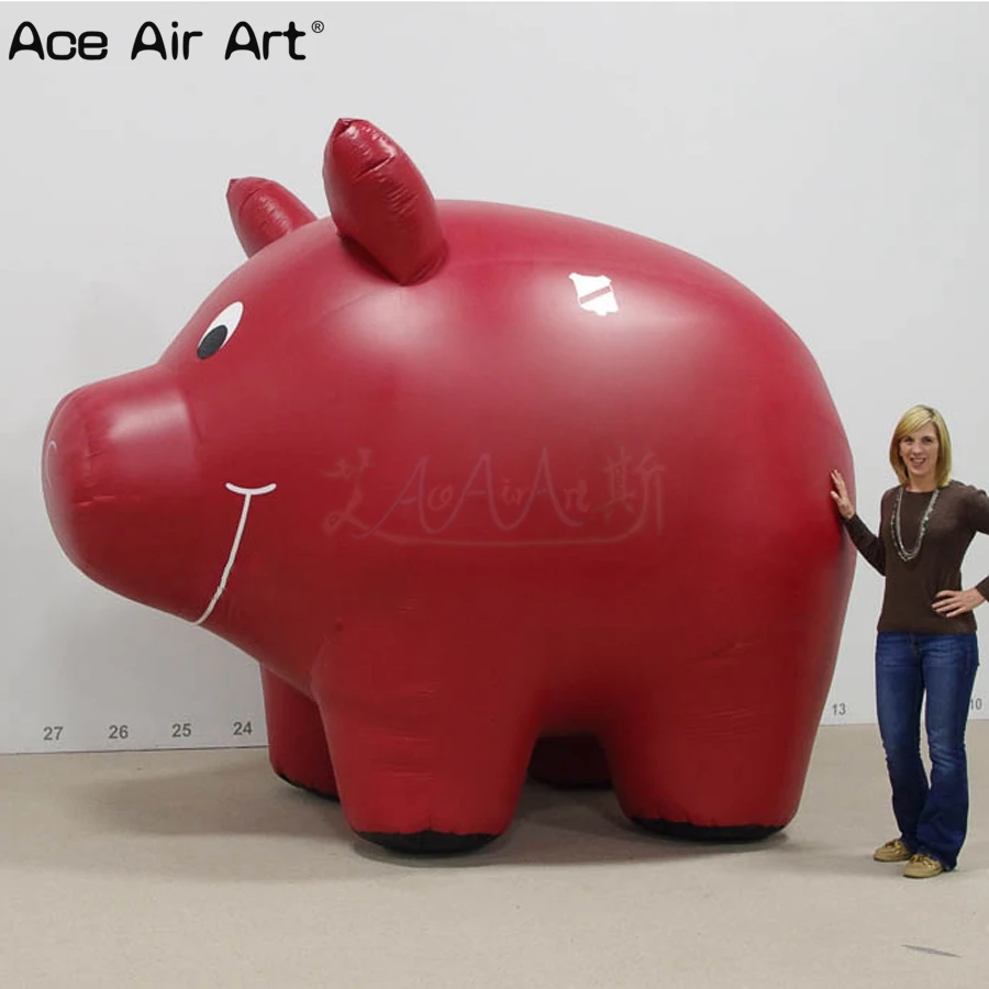 

2.5m L Red or Green Inflatable Piglet Piggy Bank with Customized Artwork for Advertisement or Outdoor Display on Sale