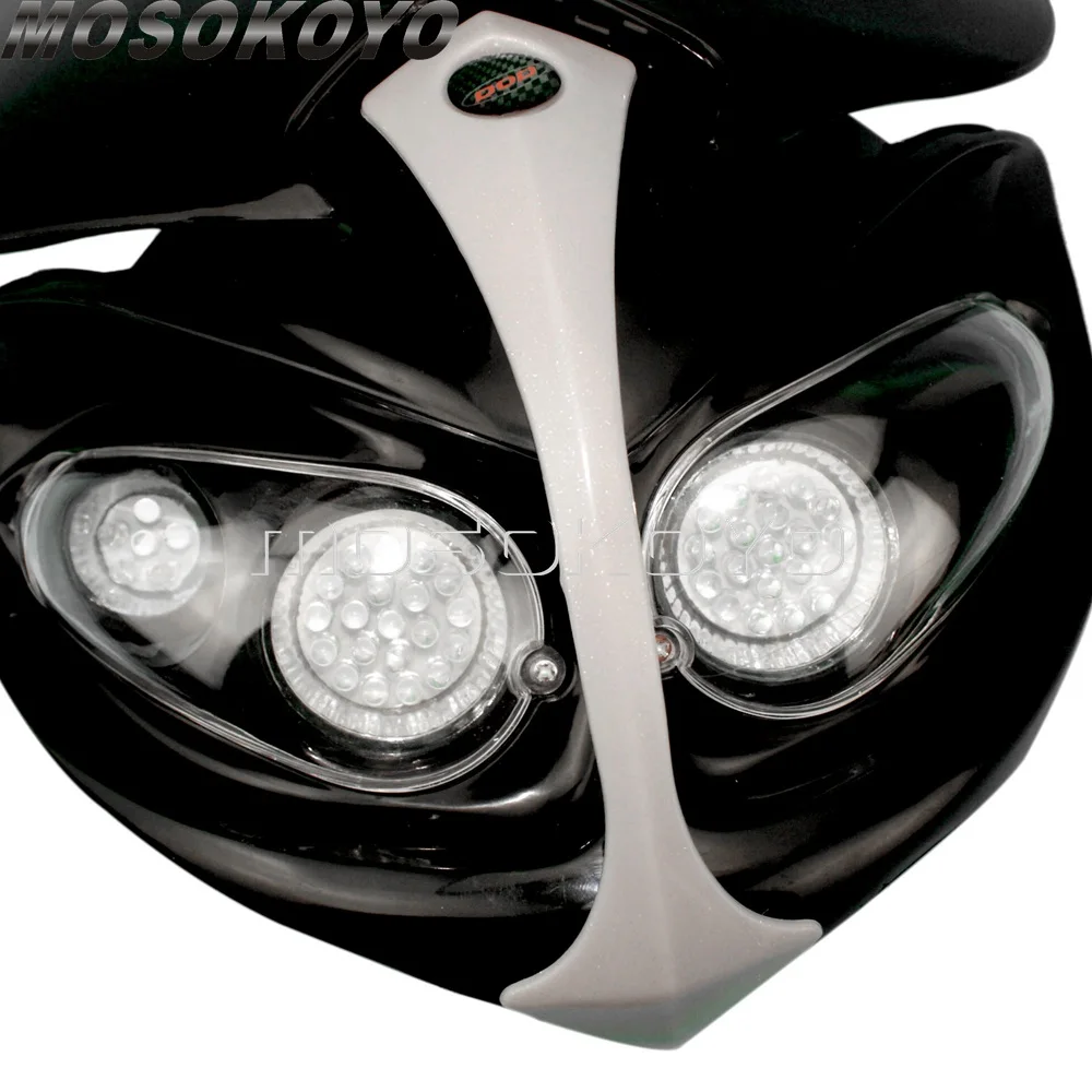 Universal Dirt Bike Motocross Headlight Supermoto Headlamp Headlight Fairing For Honda Suzuki Kawasaki Yamaha CBR FZ1 FZ8