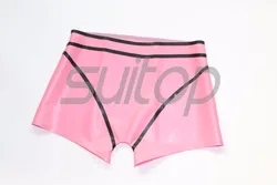 NEW Female 's Latex shorts in Metallic pink no zip SUITOP