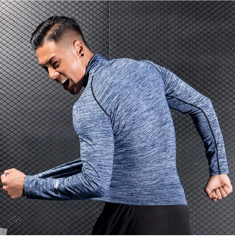 New Sport Men Quick Dry Long Sleeve Sport Top Sportswear Men Fitness Outdoor Running Mountaineer Clothing Training Shirt